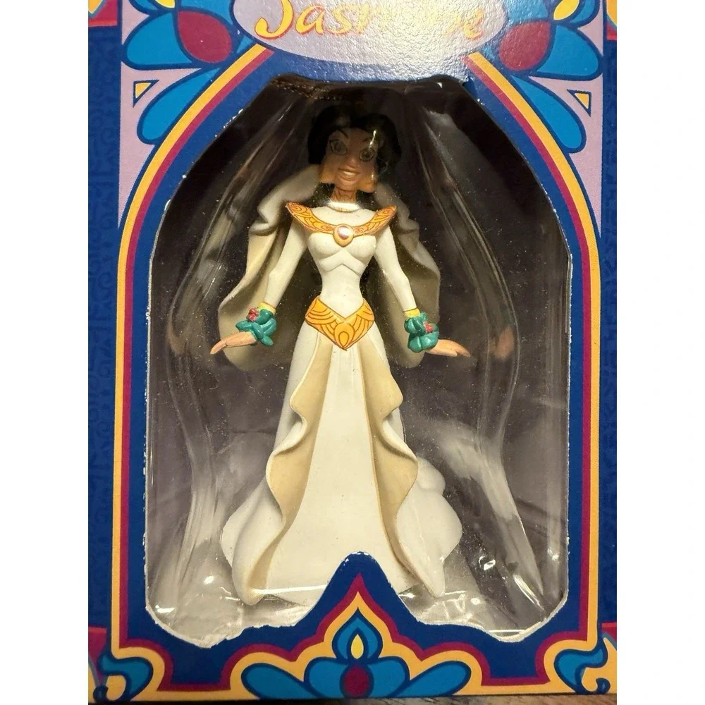 (2) Disney Grolier Collectible Christmas Magic Aladdin Jasmine Ornaments Vtg - Picture 2 of 6